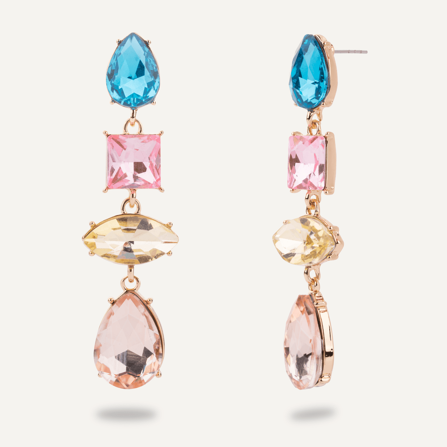 Multi-coloured Crystal Drop Earrings - D&X Retail