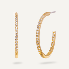 Kylie Contemporary Crystal Hoop Earrings In Gold - D&X Retail