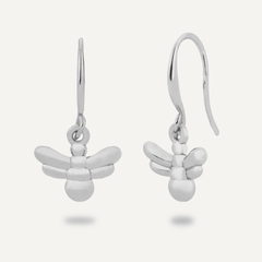 Emily Silver Bee Hook Earrings - D&X Retail