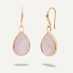 Rose Quartz Gold Hook Earrings - D&X Retail