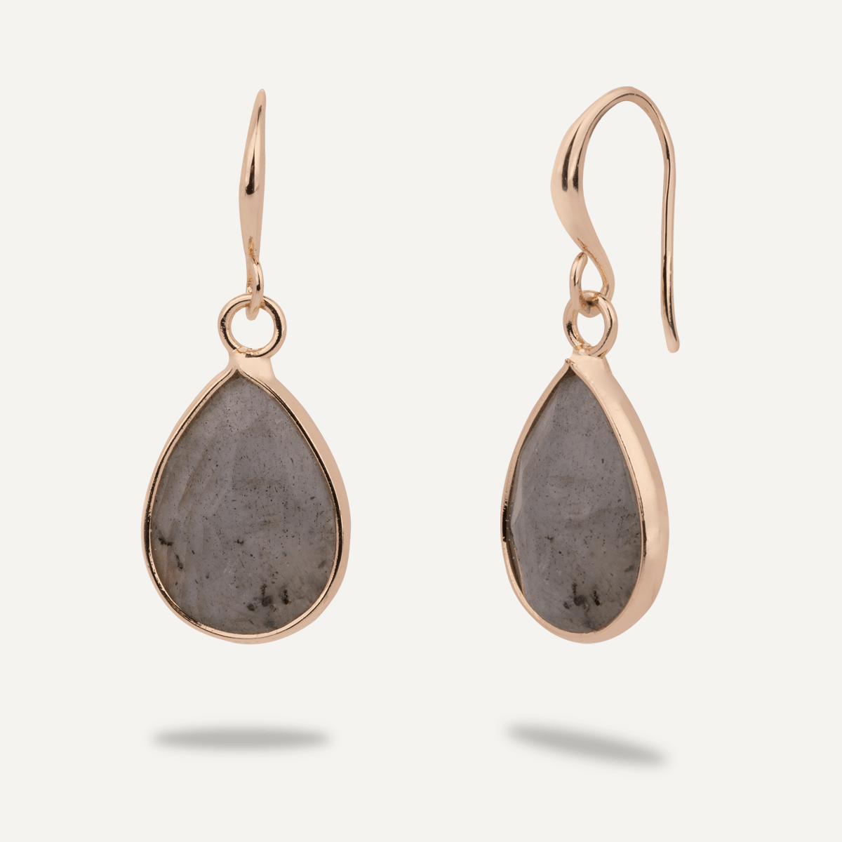 Labradorite Gold Hook Earrings - D&X Retail