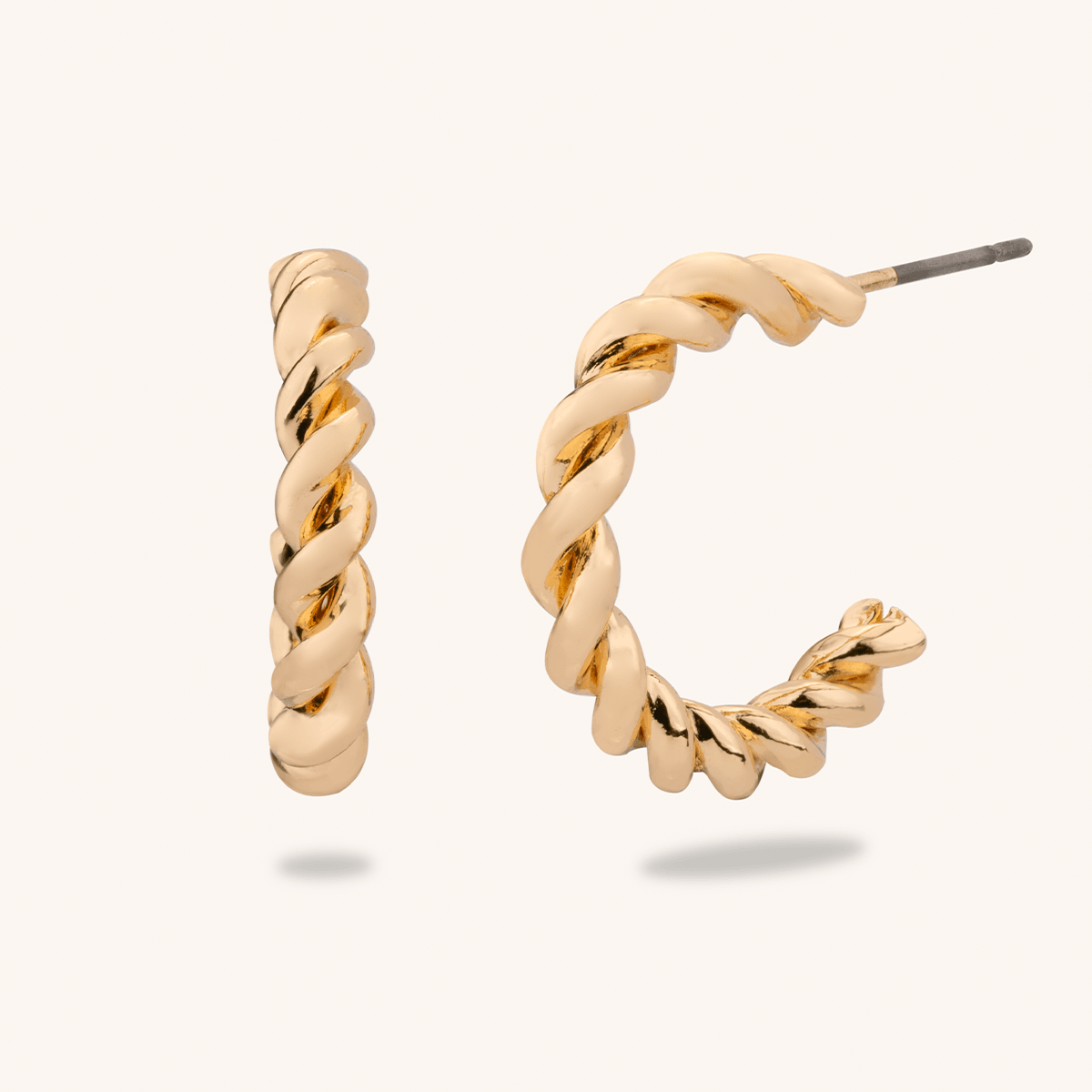 Alesha Gold Twisted Post Earrings - D&X Retail