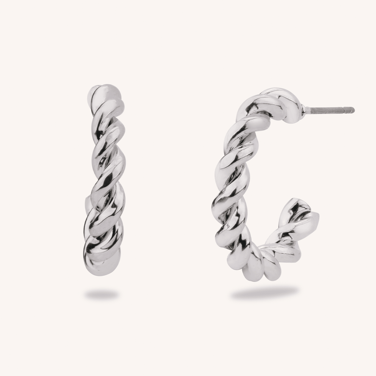 Alesha Silver Twisted Post Earrings - D&X Retail