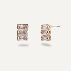 Elizabeth Cubic Zirconia Stud Earrings In Gold - D&X Retail