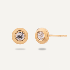 Keira Gold Subtle Crystal Stud Earrings - D&X Retail