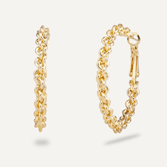 Alesha Gold Chain Link Hoop Earrings - D&X Retail
