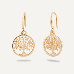 Eternal Tree of Life Hook Earrings In Gold - D&X Retail