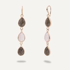 Moonstone & Labradorite Gold Drop Earrings - D&X Retail