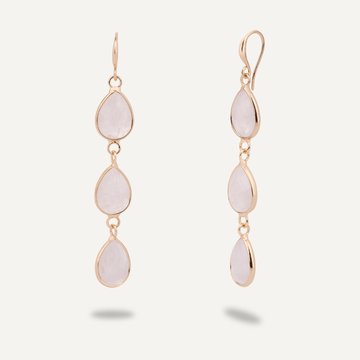 Moostone Gold Drop Earrings - D&X Retail