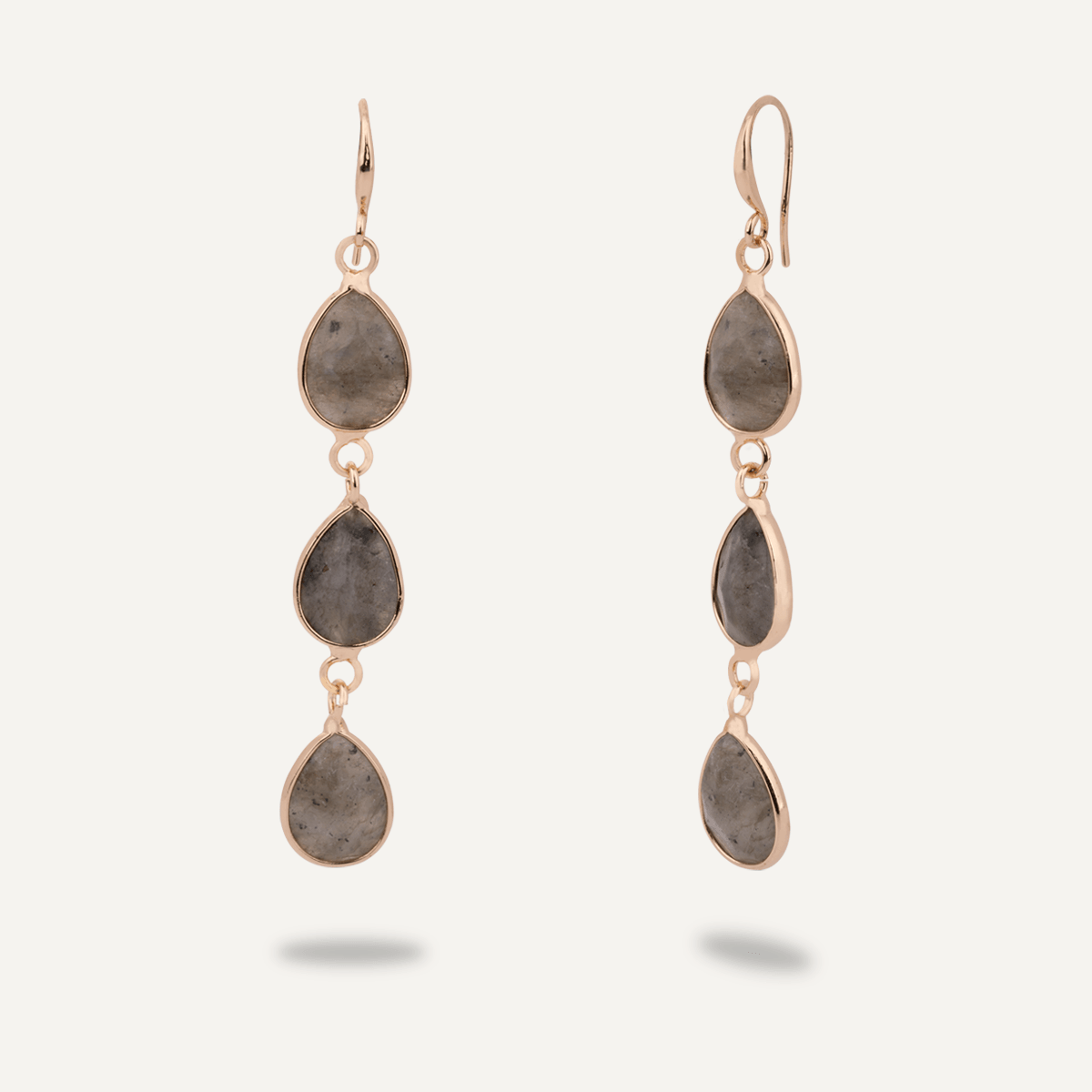 Labradorite Gold Drop Earrings - D&X Retail