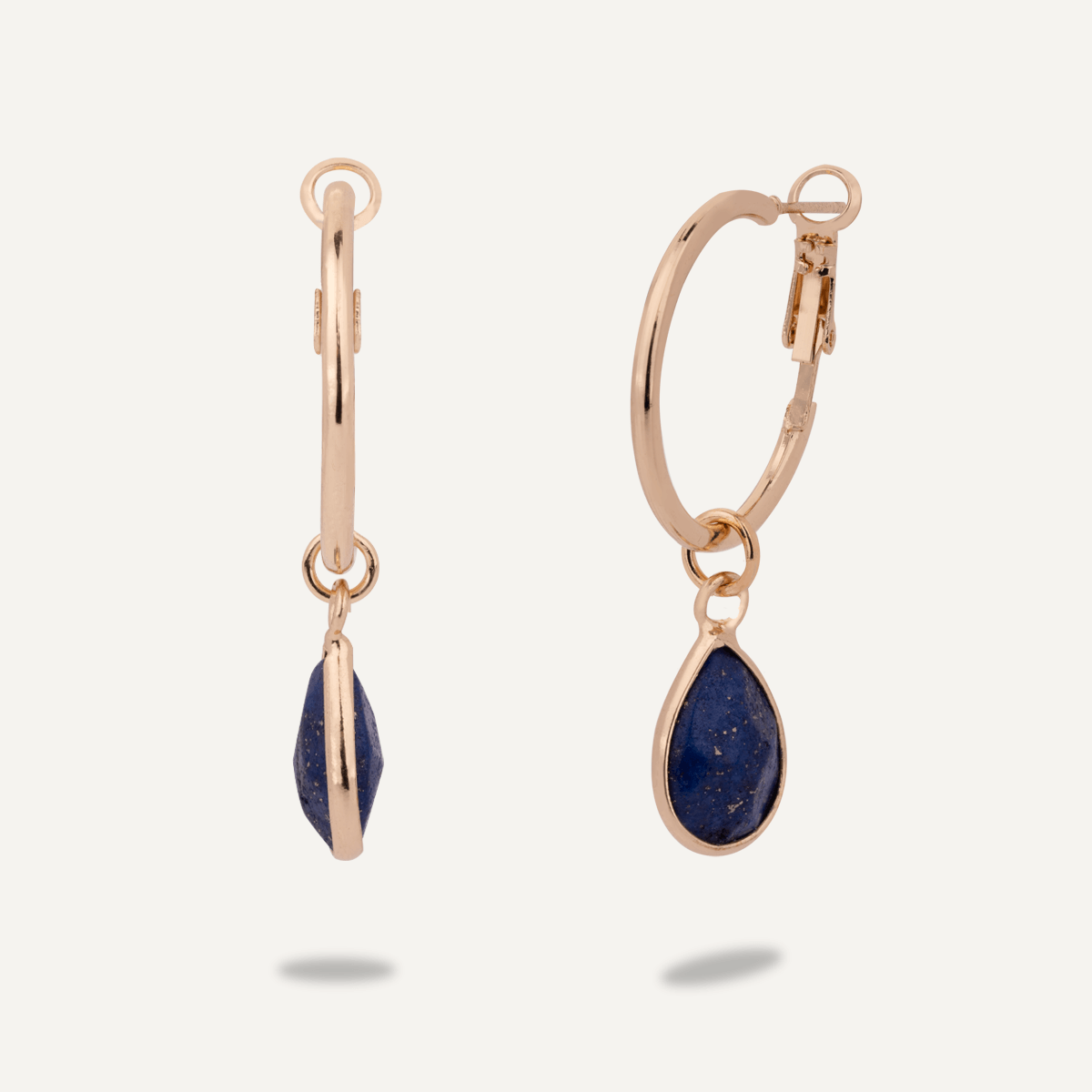 Lapis Gold Lever Earrings - D&X Retail