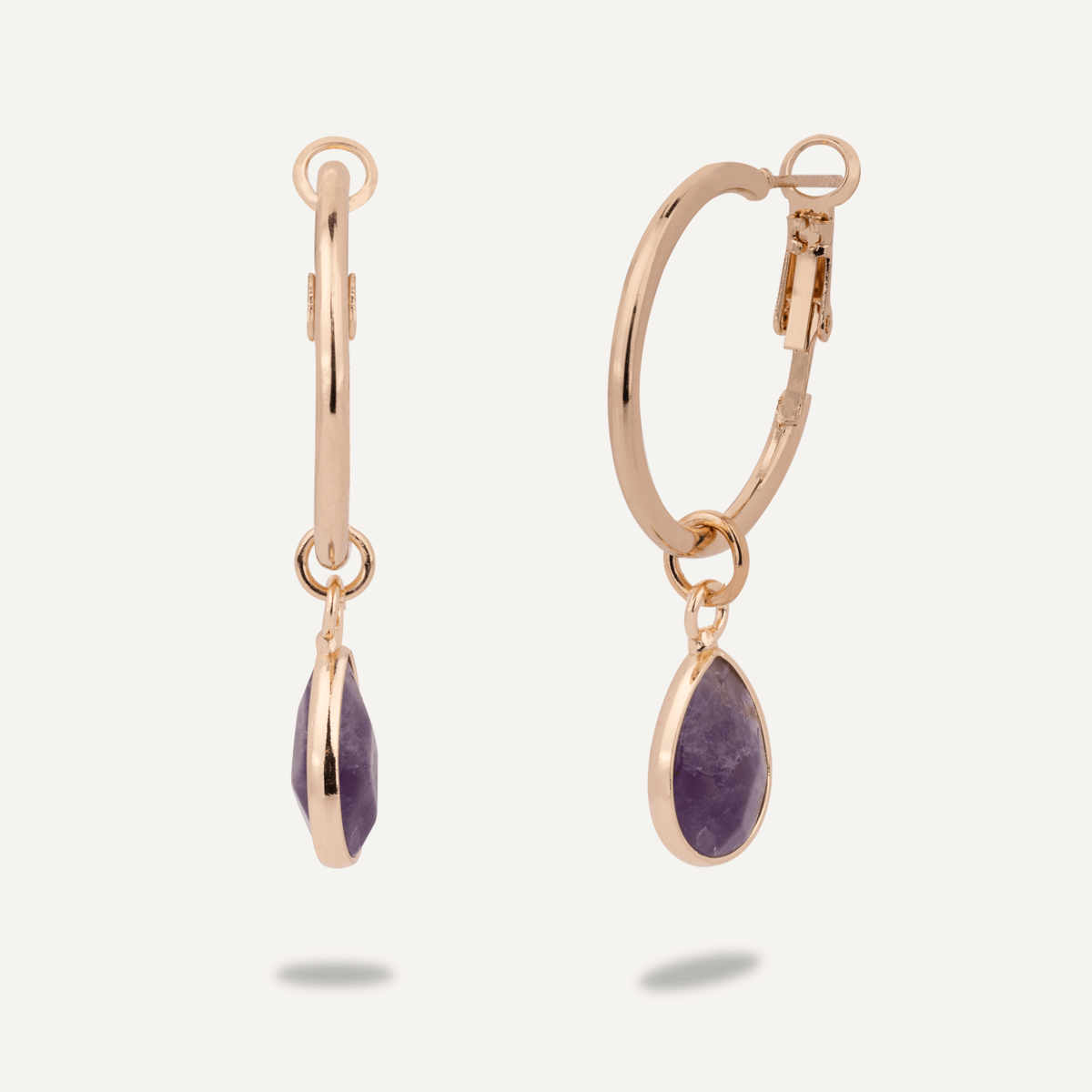 Amethyst Gold Lever Earrings - D&X Retail