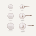 Keira Silver Faux Pearl Three Set Earrings - D&X Retail