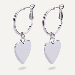 Sweetheart Lever Heart Earrings In Silver - D&X Retail