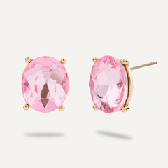 Pink Crystal Stud Earrings - D&X Retail