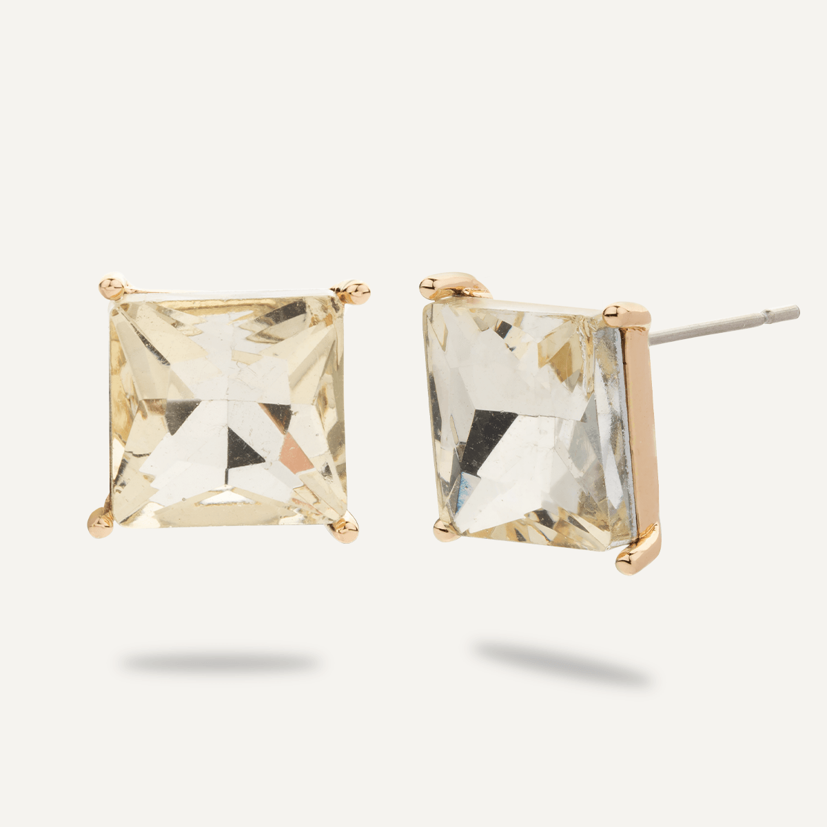 Gold Crystal Stud Earrings - D&X Retail