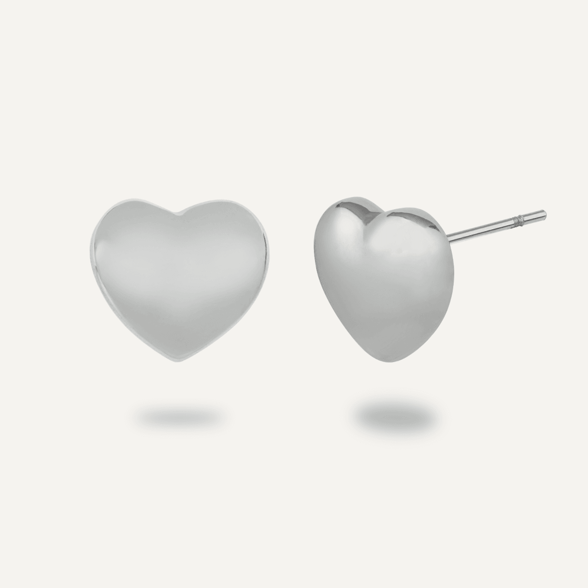 Keira Classic Silver Heart Stud Earrings - D&X Retail