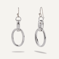Alesha Silver Double Chain-Link Earrings - D&X Retail