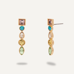 Multi-Coloured Crystal & Gem Earrings - D&X Retail