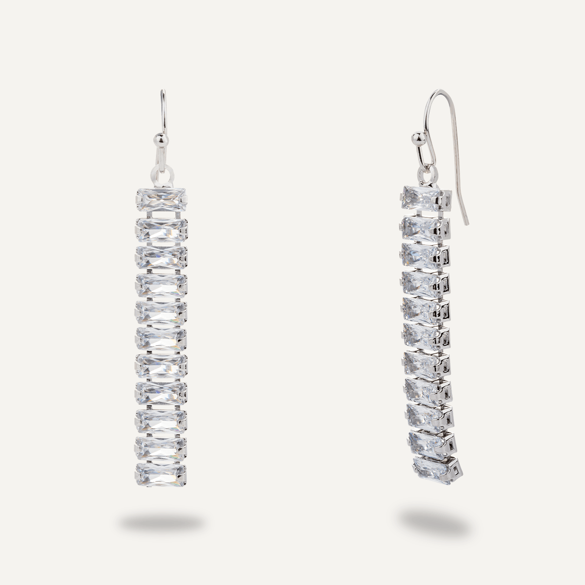 Cubic Zirconia Silver Drop Earrings - D&X Retail