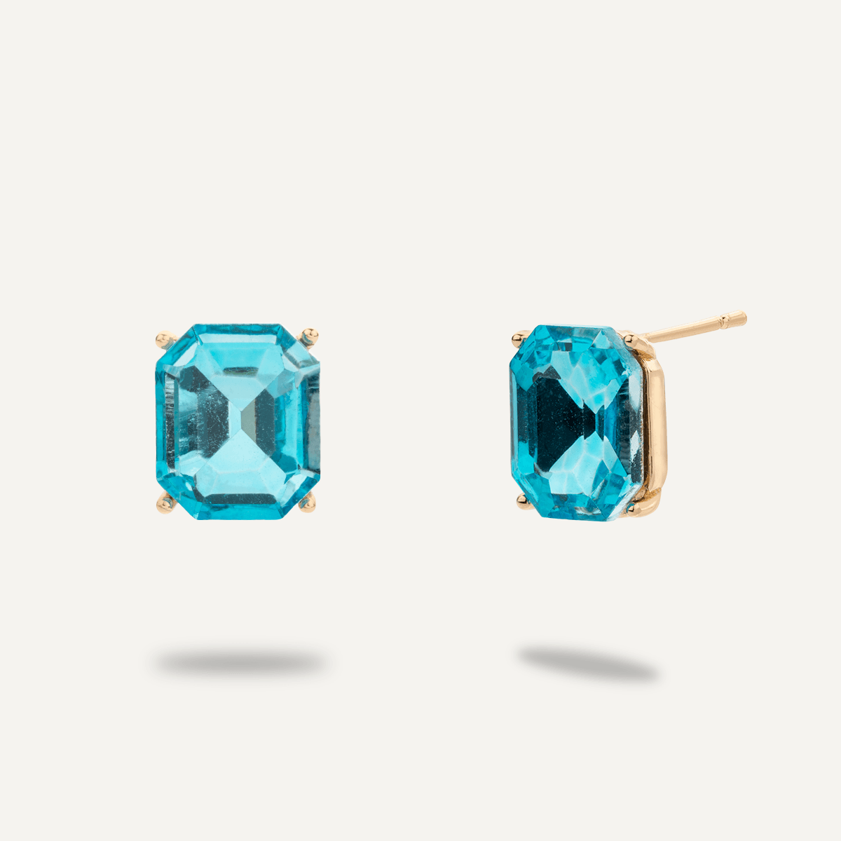 Aqua Blue Gem Crystal Earrings - D&X Retail