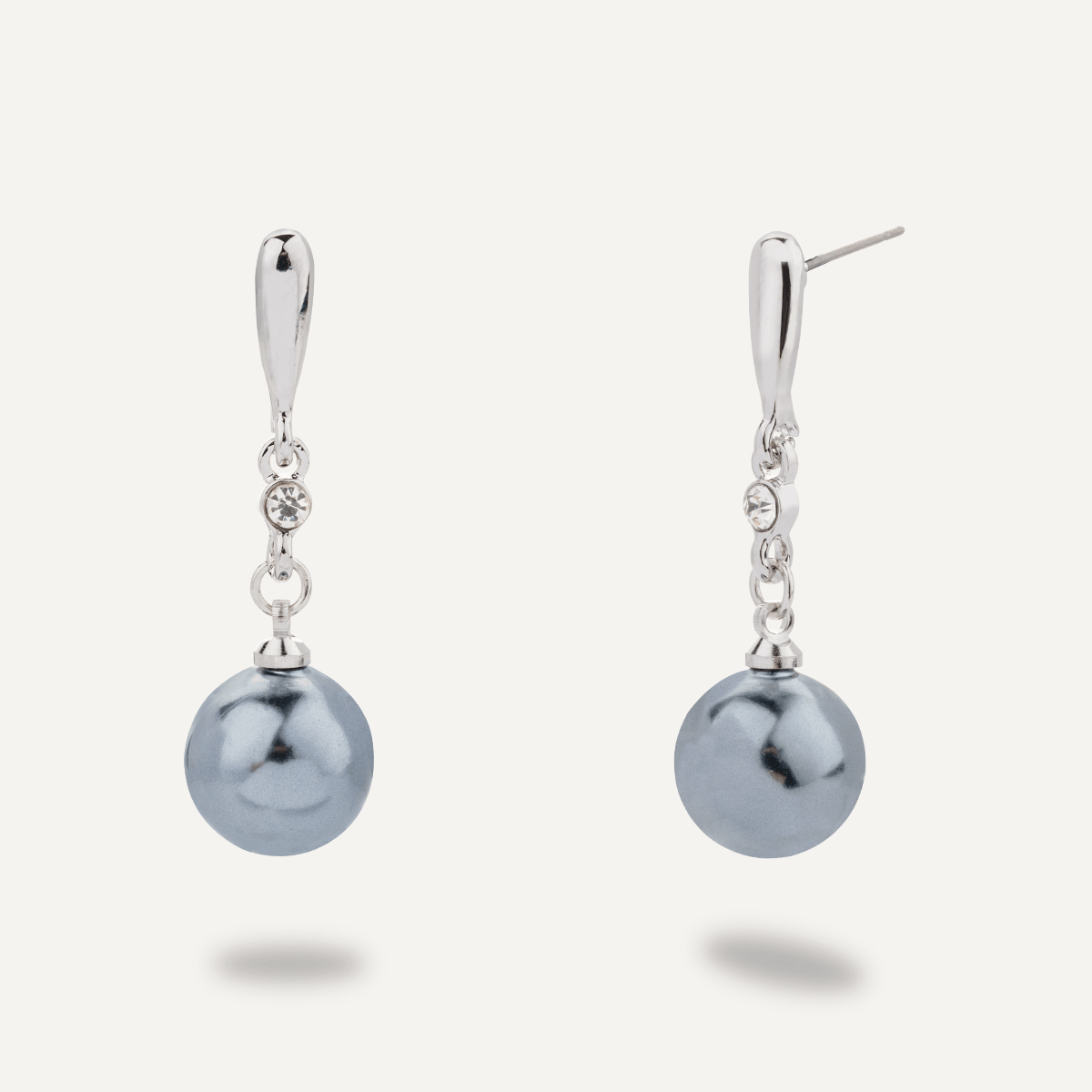 Classic Grey Pearl Drop Earrings - D&X Retail