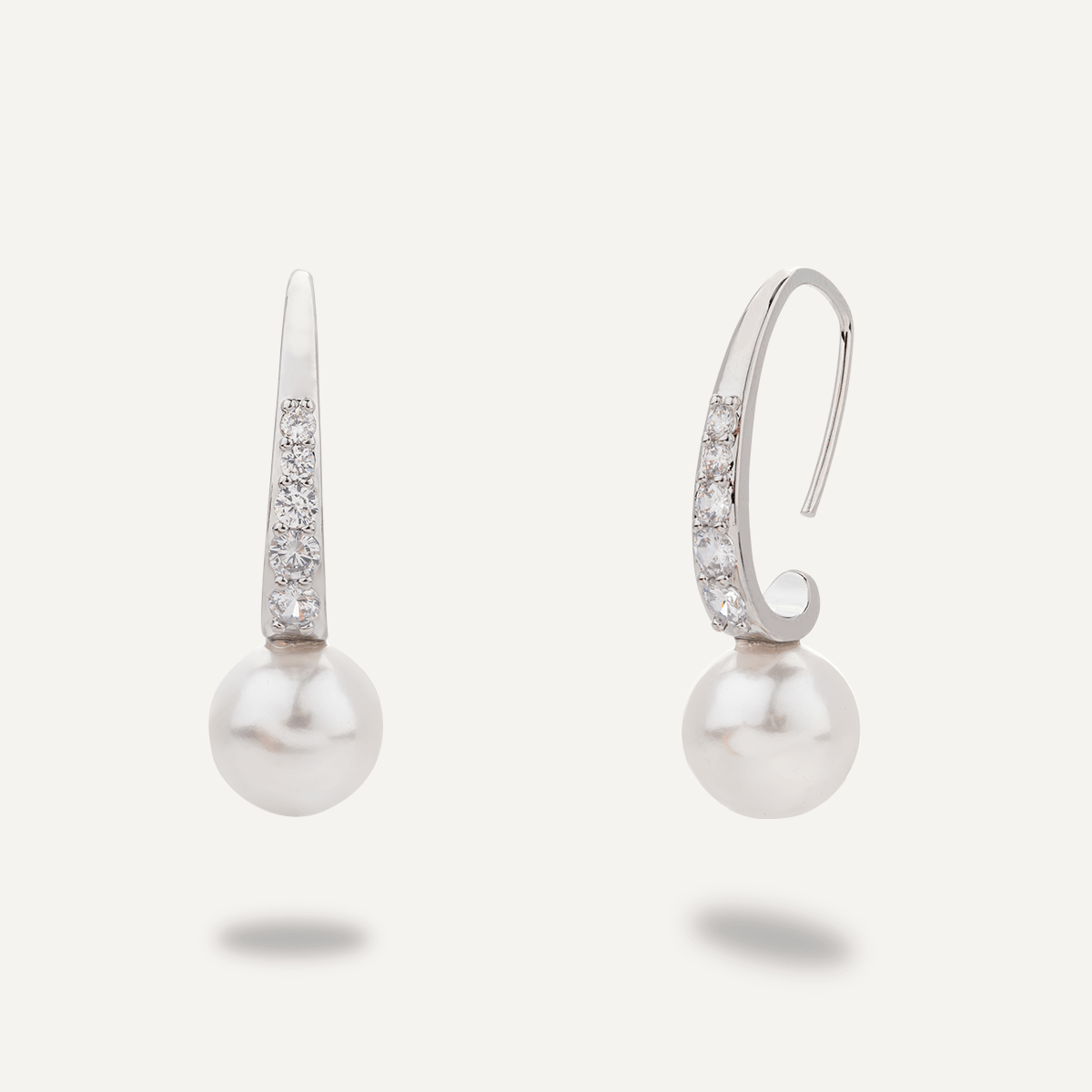 Classic Pearl & Cubic Zirconia Drop Earrings - D&X Retail