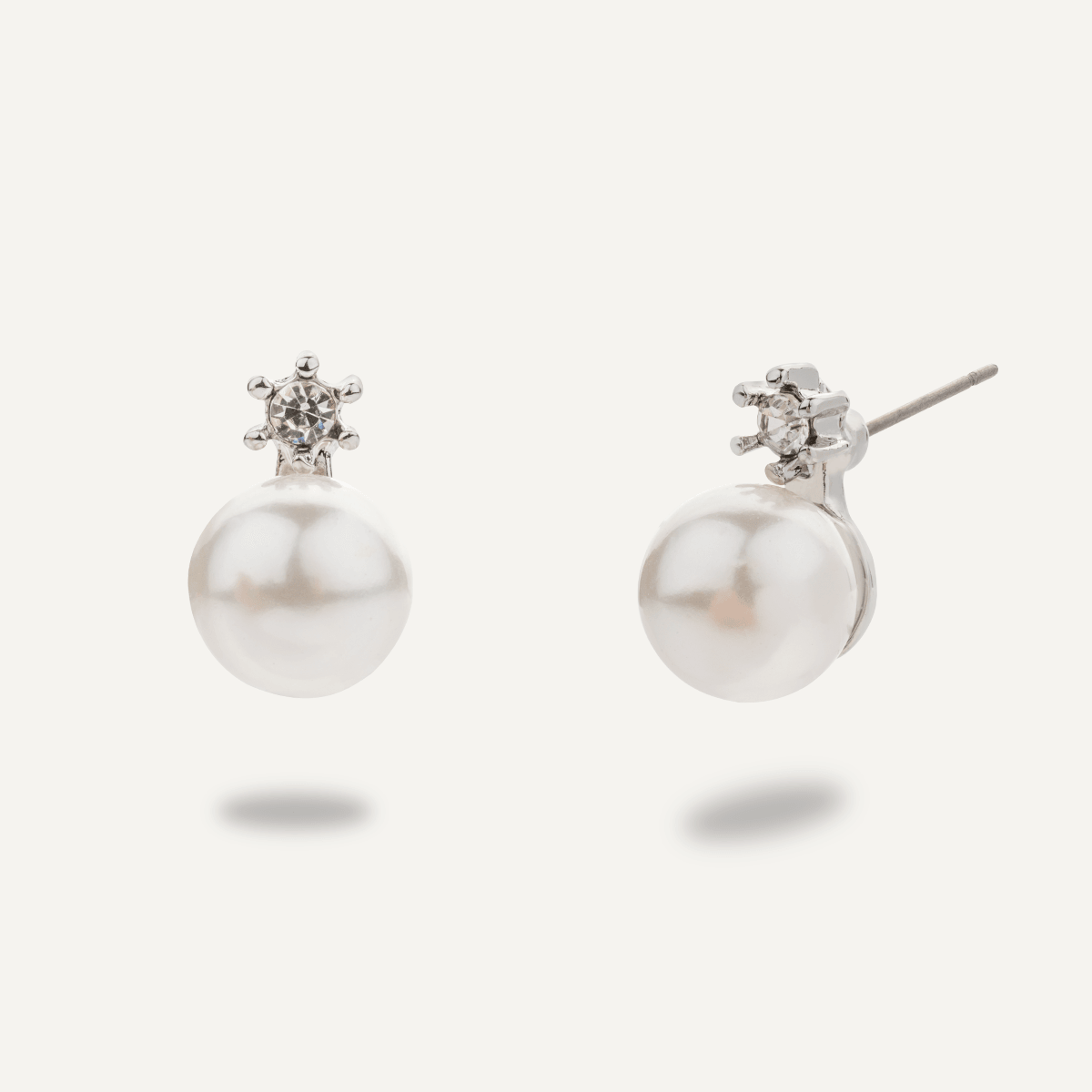 Pearl & Cubic Zirconia Stud Earrings - D&X Retail