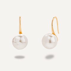 Classic Mother Of Pearl Gold Hook Earrings - D&X Retail