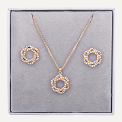 Entwined Crystal Necklace & Earring Box Set In Gold - D&X Retail