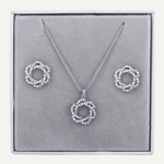 Entwined Crystal Necklace & Earring Box Set In Silver - D&X Retail