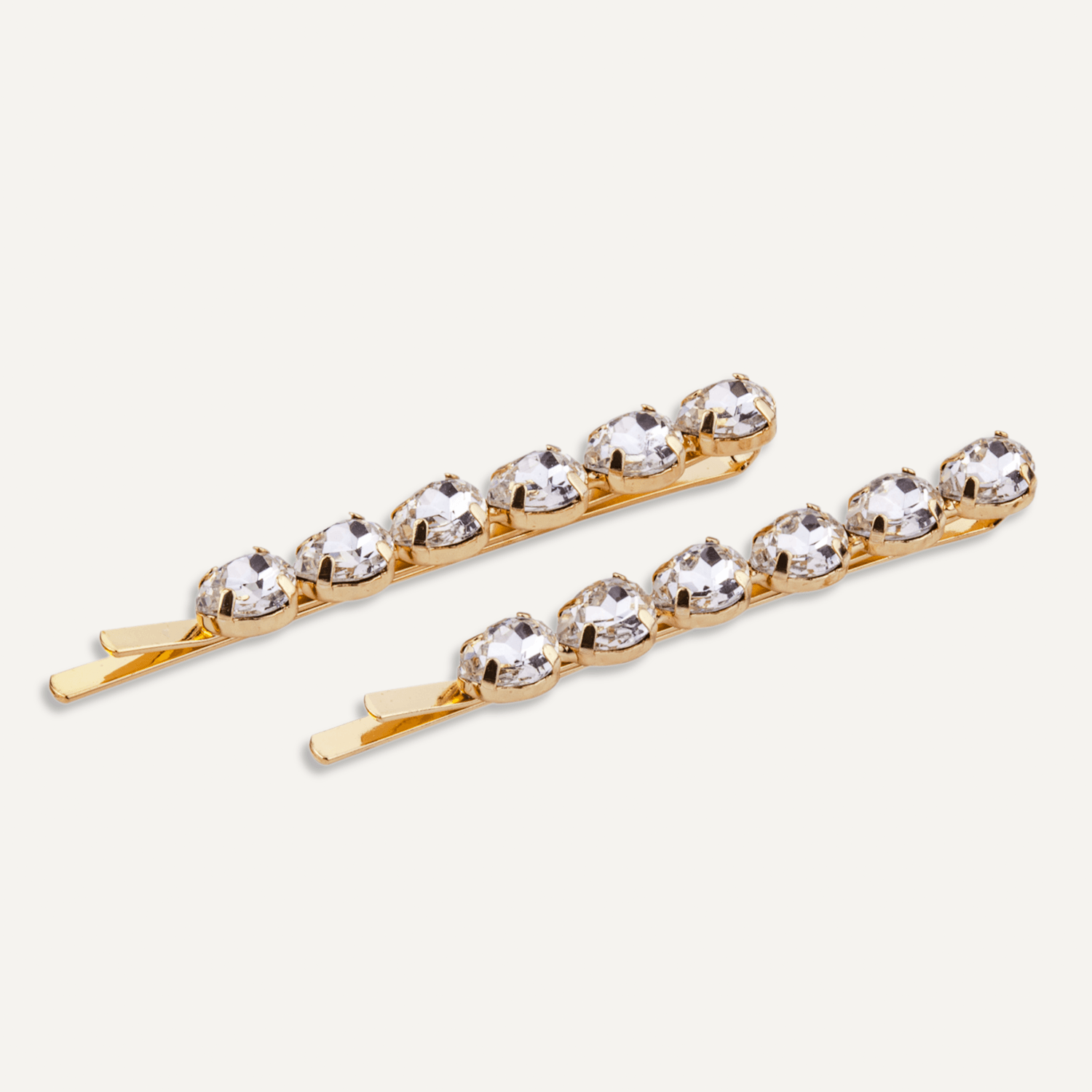 Kylie 6 Stud Crystal Hair Slide In Gold - D&X Retail