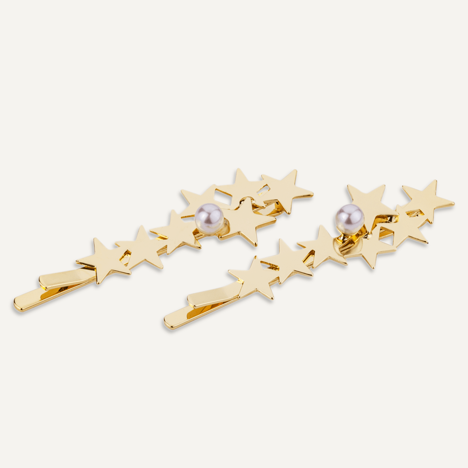 Kylie Faux Pearl Star Hair Slide In Gold - D&X Retail