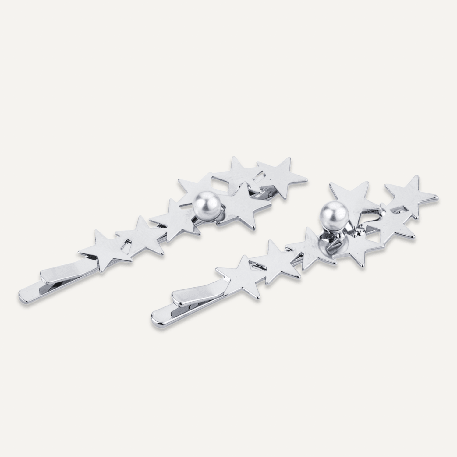 Kylie Faux Pearl Star Hair Slide In Silver - D&X Retail