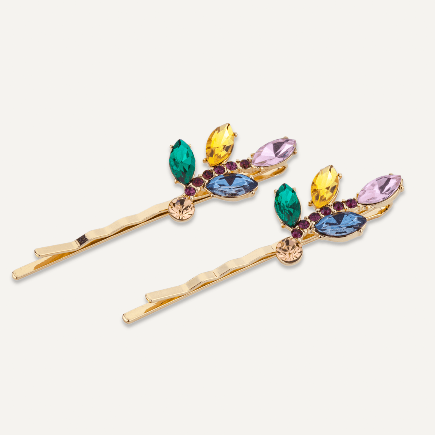 Iris Crystal Hair Slide In Gold - D&X Retail