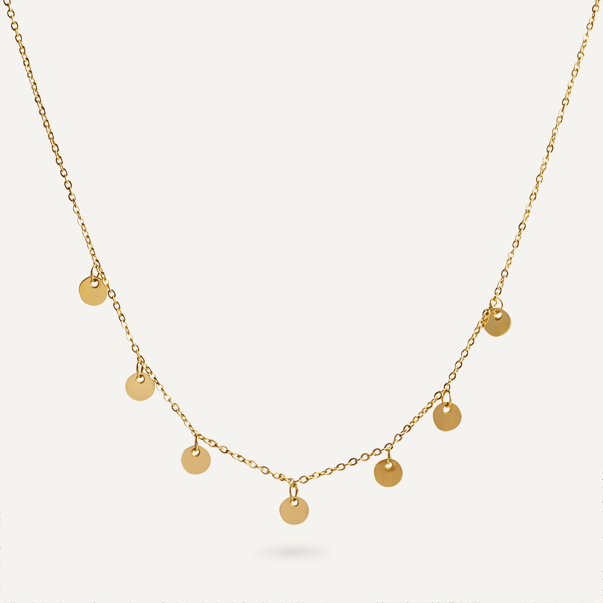 Keira Gold Discs Short Necklace - D&X Retail
