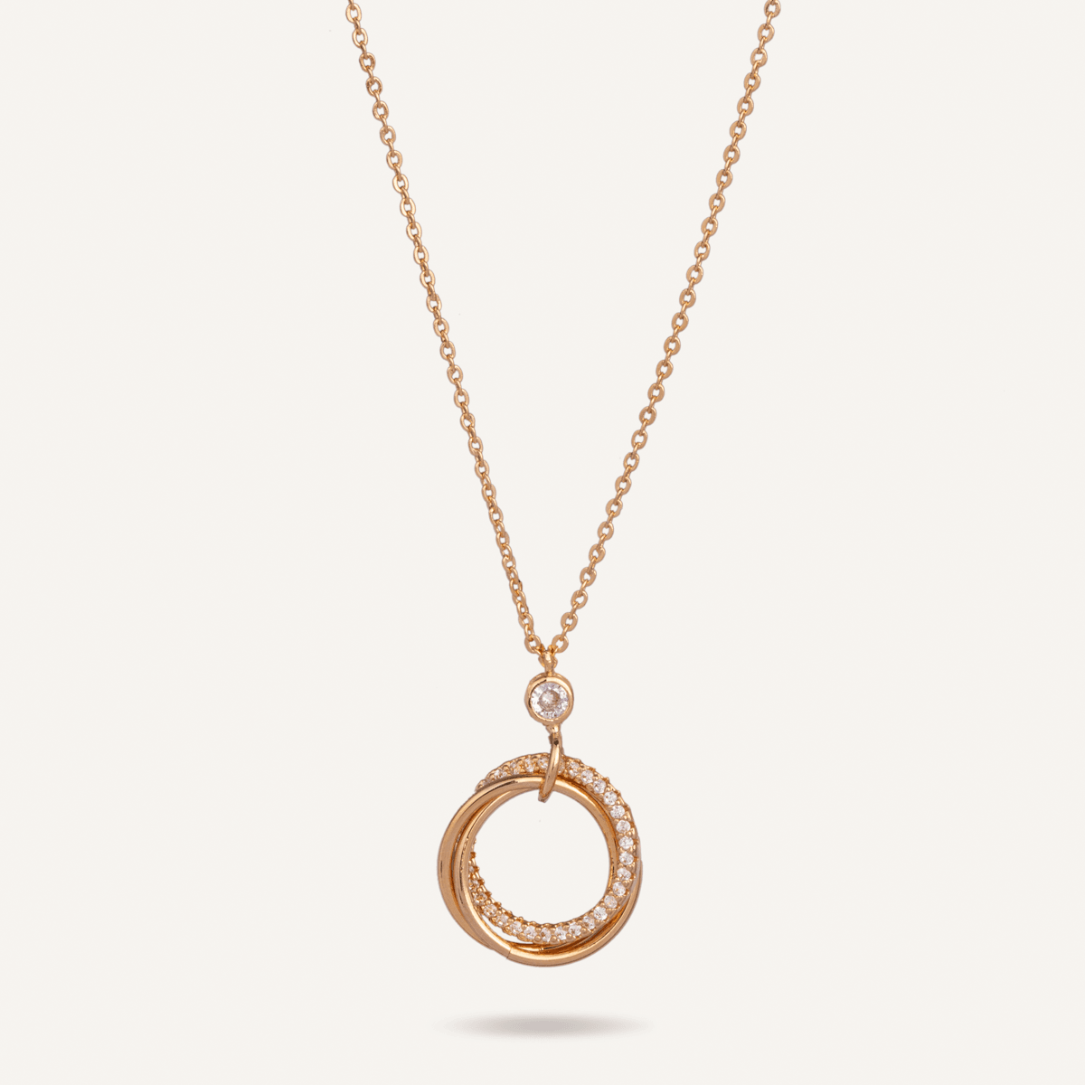 Keira Gold Cubic Zirconia Intertwined Circle Necklace - D&X Retail
