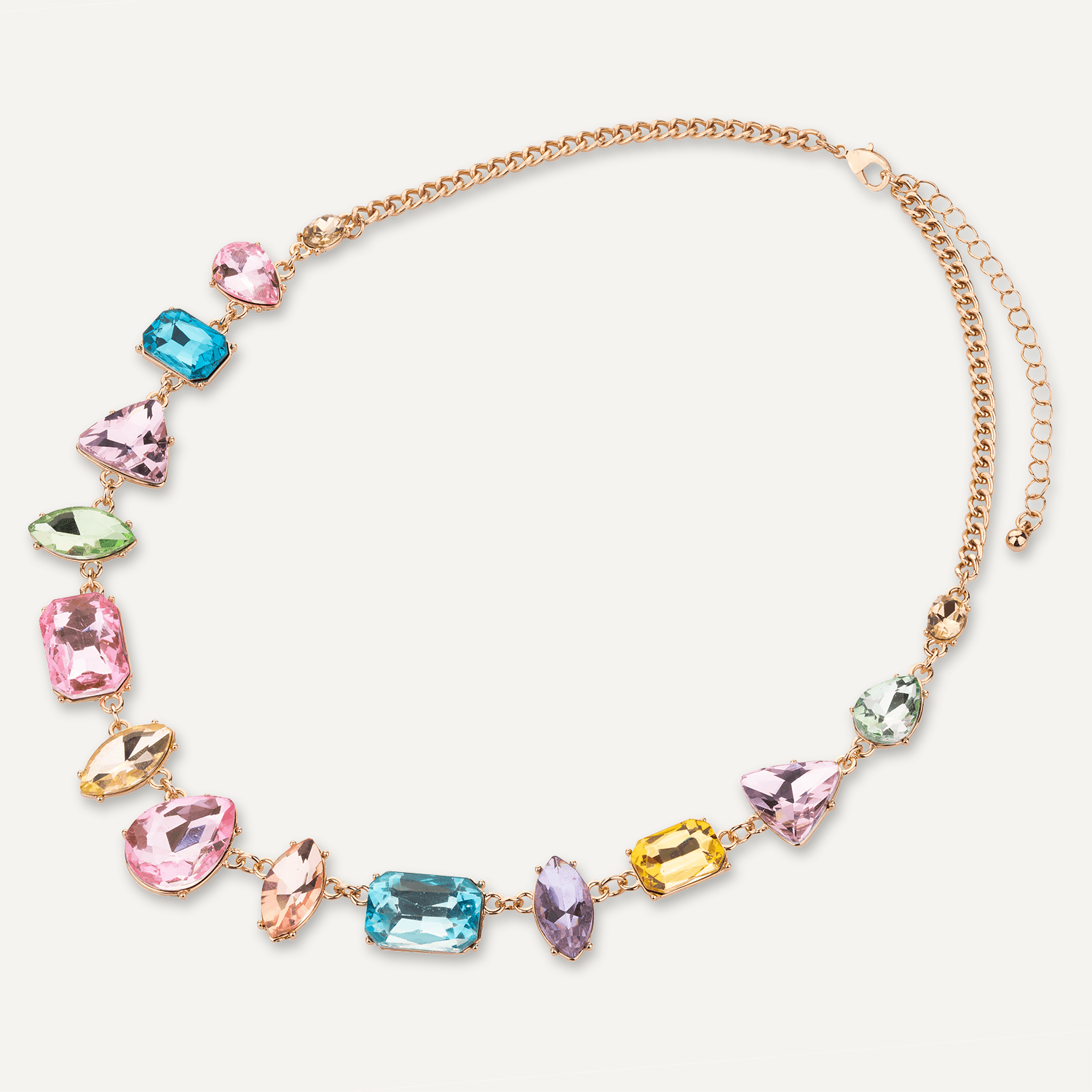 Multi-Color Crystal Mix Stone Statement Necklace Set | Evening Necklace Set  | L&M Bling - lmbling