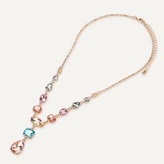 Multi-Coloured Pendant Crystal Short Necklace - D&X Retail