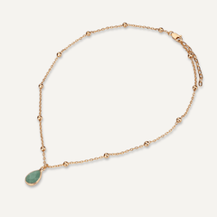 Sparkling Crystal & Chrysoprase Gold Clasp Necklace - D&X Retail