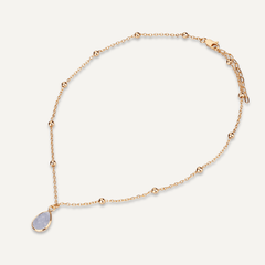 Sparkling Crystal & Moonstone Gold Clasp Necklace - D&X Retail