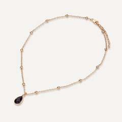 Sparkling Crystal & Black Spinel Gold Clasp Necklace - D&X Retail