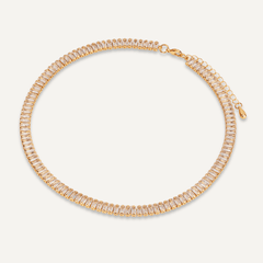 Gold Cubic Zirconia Clasp Necklace - D&X Retail