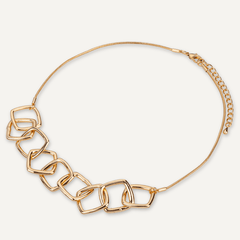 Zaha Gold Geometric Link Necklace - D&X Retail