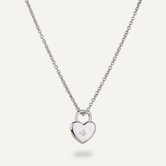Emily Silver Beaded Heart Necklace - D&X Retail