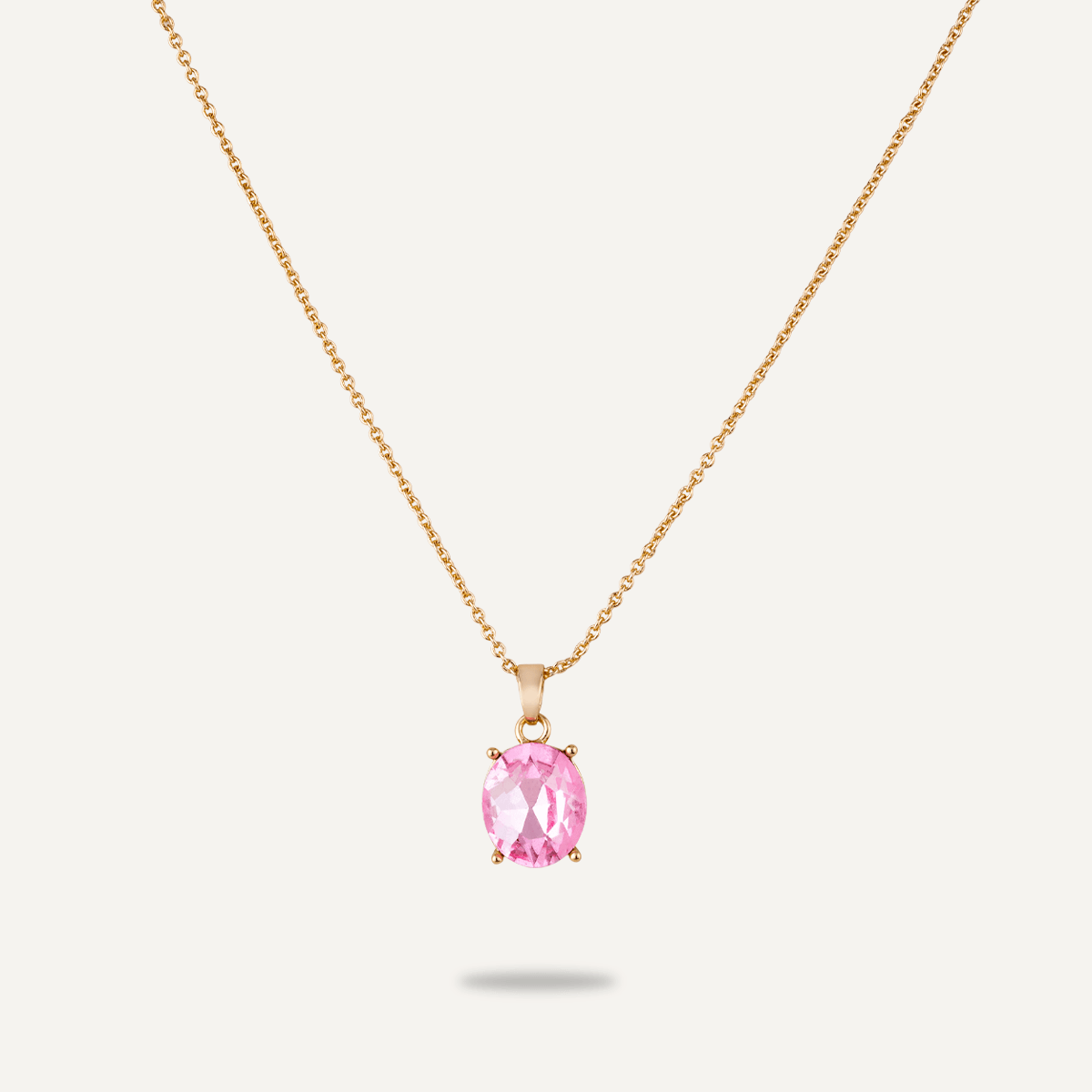 Pink Crystal Gold Chain Necklace - D&X Retail