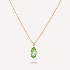 Green Crystal Gold Chain Necklace - D&X Retail