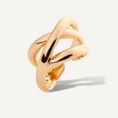 Zaha Abstract Interlocking Open Band Ring in Gold - D&X Retail