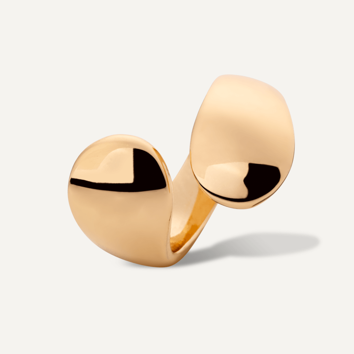 Zaha Abstract Bypass Open Band Ring in Gold - D&X Retail