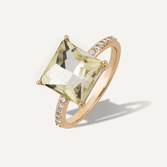 Yellow Crystal Gold Ring - D&X Retail